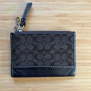 Coach Black and Brown Signature Wristlet